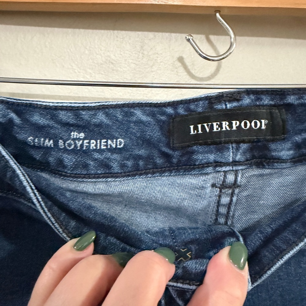 Liverpool Dark Blue The Slim Boyfriend Ankle Jeans. Size 16W - Picture 4 of 7